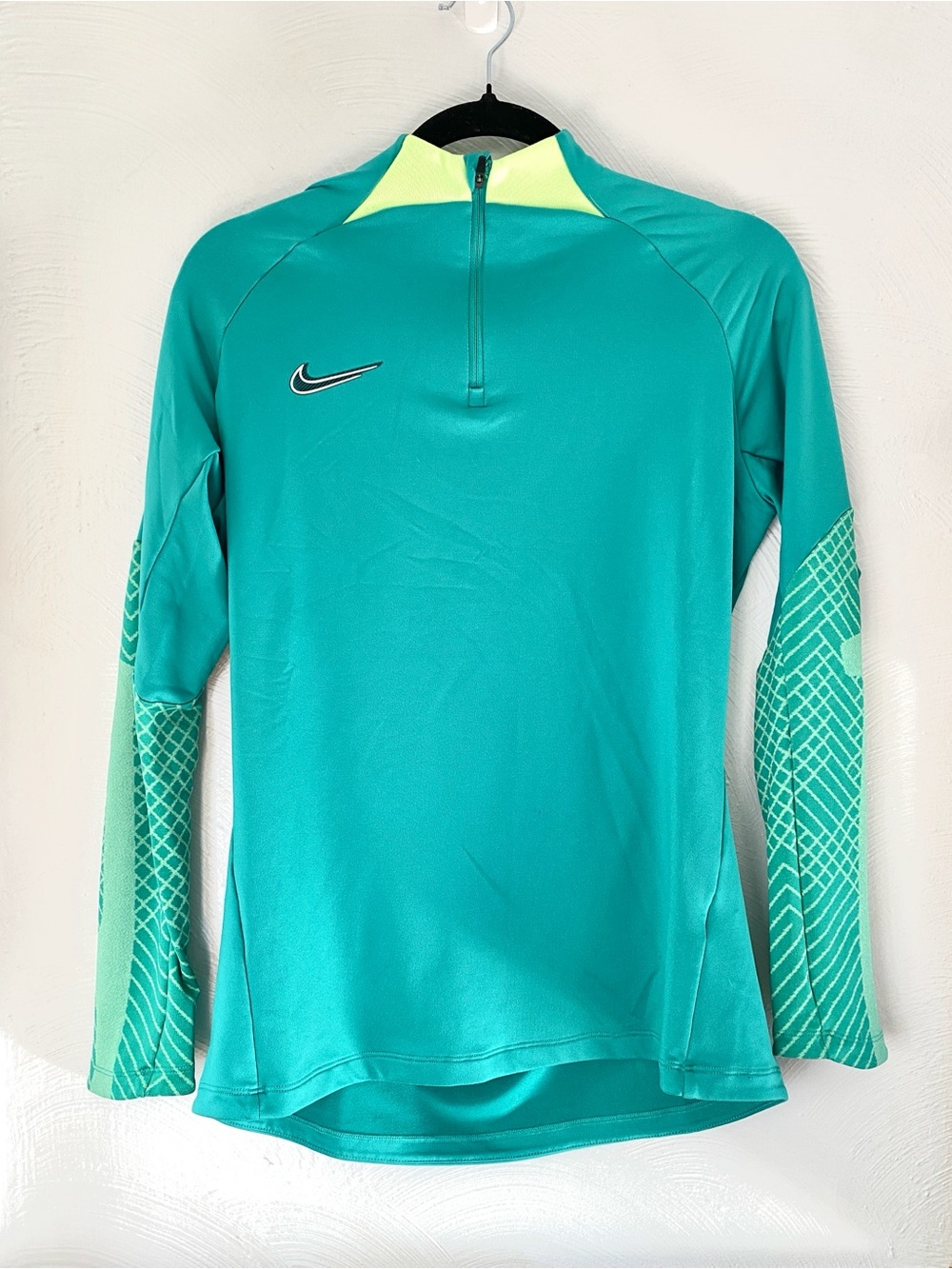 Nike Teal Half Zip Athletic Top Long Sleeve Dri-Fit Pullover Size Medium